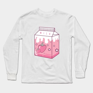 Japanese aesthetics kawaii strawberry milk Long Sleeve T-Shirt